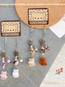 Creative Cute Little Nose Gag Phone Strap Mini Warm Little Cat Pendant Girls' Phone Chain Couple Bestie Gift