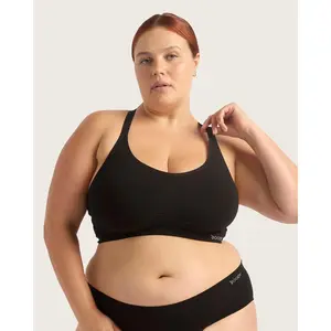 Full Bust Wireless Racerback Bra - Black