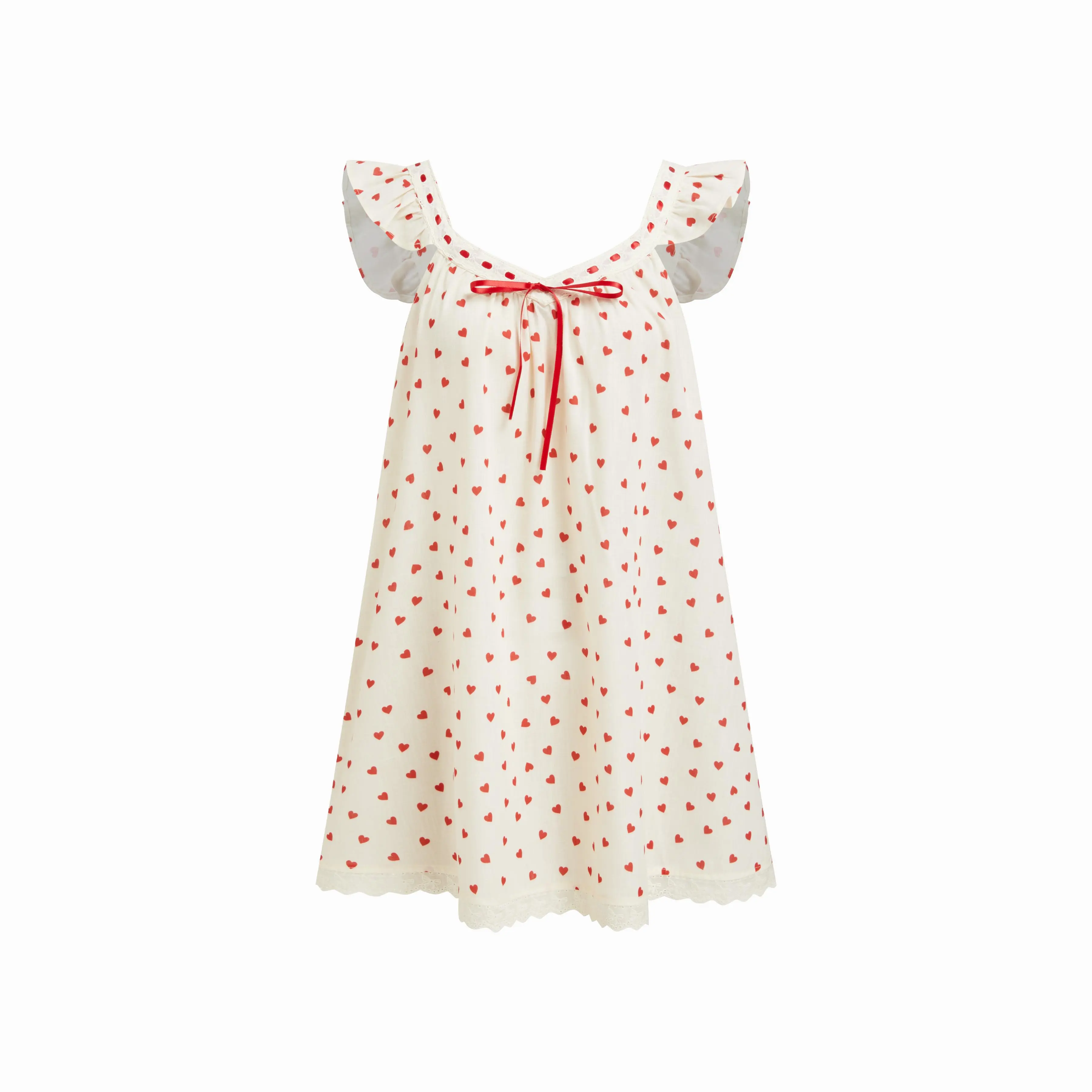 chinese dress ladies RED HEART IVORY DRESS