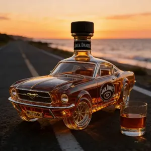 Whiskey Decanter Classic Sports Car Glass Bottle for Bourbon, Collectible Bar Decor, Car Lovers Gifts, Non-Lead Crystal Glass