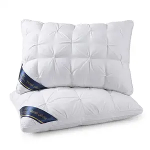 Bed Pillows for Sleeping Set of 2 Pack Bread-Shaped Pillow Set for Side Back and Stomach Sleepers Down Alternative Filling Luxury Soft and Skin-Friendly (White)