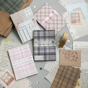200 Sheets/bag Decorative Paper, Cowhide Material, Grid Market Series, Handmade Origami Supplies, Scrapbooking Paper, Scrapbook Page, Crafts, Multi-Scene Decoration