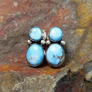Navajo Made Golden Hills Turquoise Earrings by J.D. GJ-ERN-0103