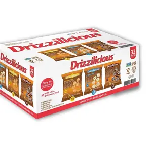 Drizzilicious Mini Rice Cake Bites Variety pack, Birthday Cake, French Toast, and Cookies & Cream. (32 x 0.74 oz)