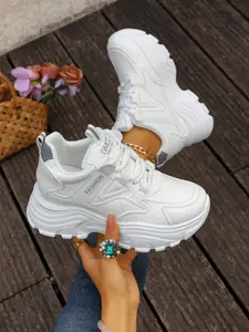 Women's Spring New Thick Sole Height Increasing Dad Shoes, Fashionable Casual Sneakers, Lightweight Fashion Casual Sports Sneakers, Colors Available