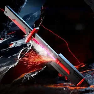 Cyberpunk Neon Sword Lightsaber Toy -Type-C Rechargeable Multicolored Streaming Light Effect Spark Blade Sound & Fog  60 cm for Cosplay & Display, Rave gifts boyfriend