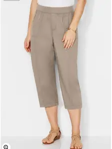 Stretch Knit Waist Cargo Capri