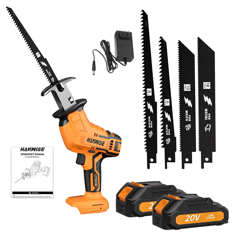 Cordless Upgraded Electric Reciprocating Saw - 3500RPM Cordless Handheld Saw with Tool-Free Blade Replacement, Included Blades & Batteries, Suitable for Wood/PVC Cutting (Ideal Gift for DIY Enthusiasts)