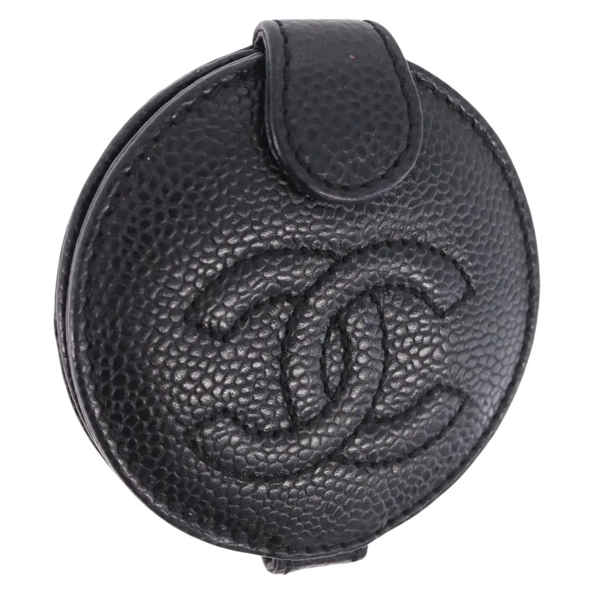 Pre-owned CHANEL FINAL SALE Small Leather Goods Caviar Compact Mirror