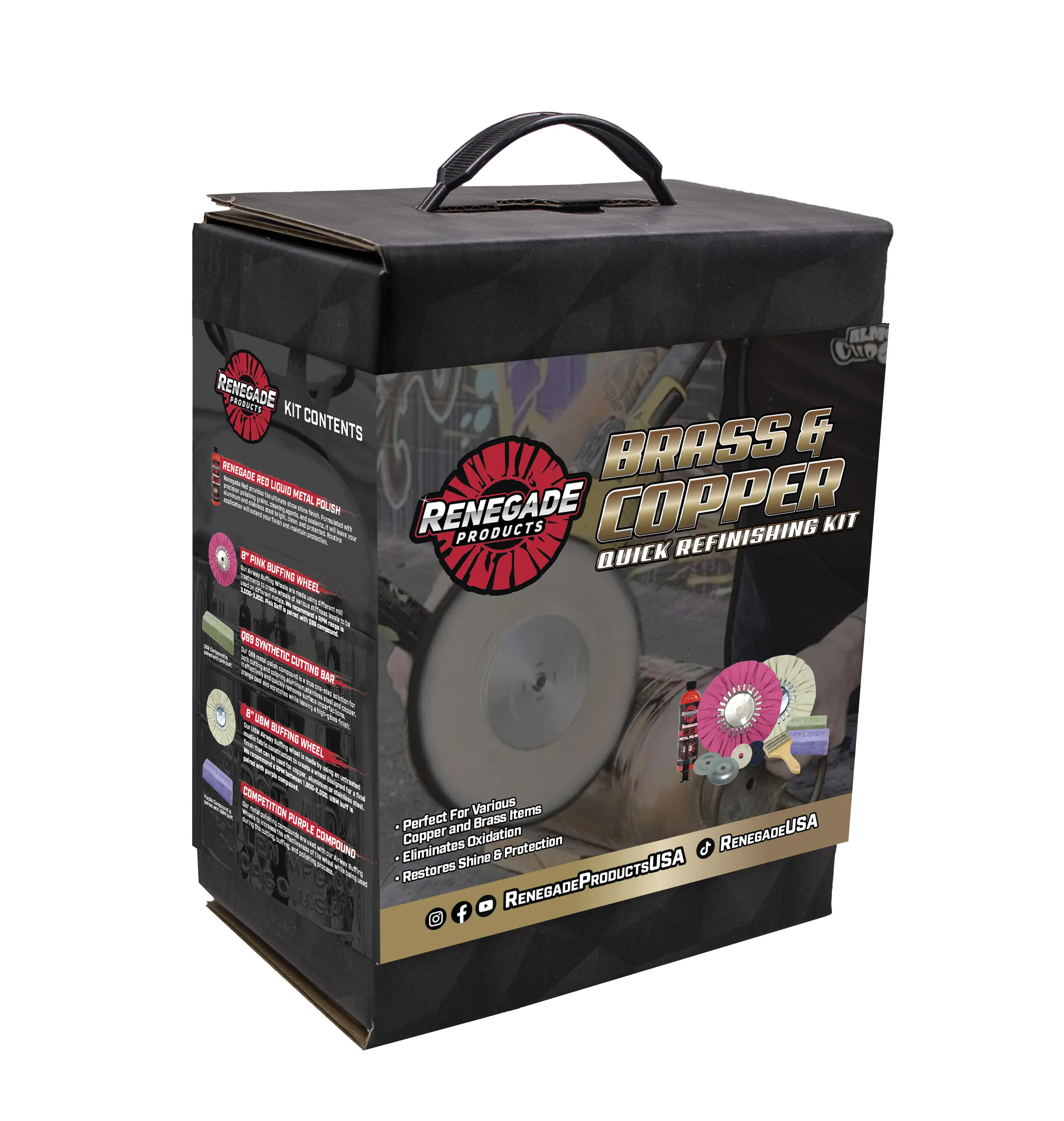 Renegade Products Brass & Copper Quick Refinishing Mini Kit – Complete Restoration Kit for Jewelry, Antiques, Décor & More | Restore Shine, Remove Oxidation & Scratches
