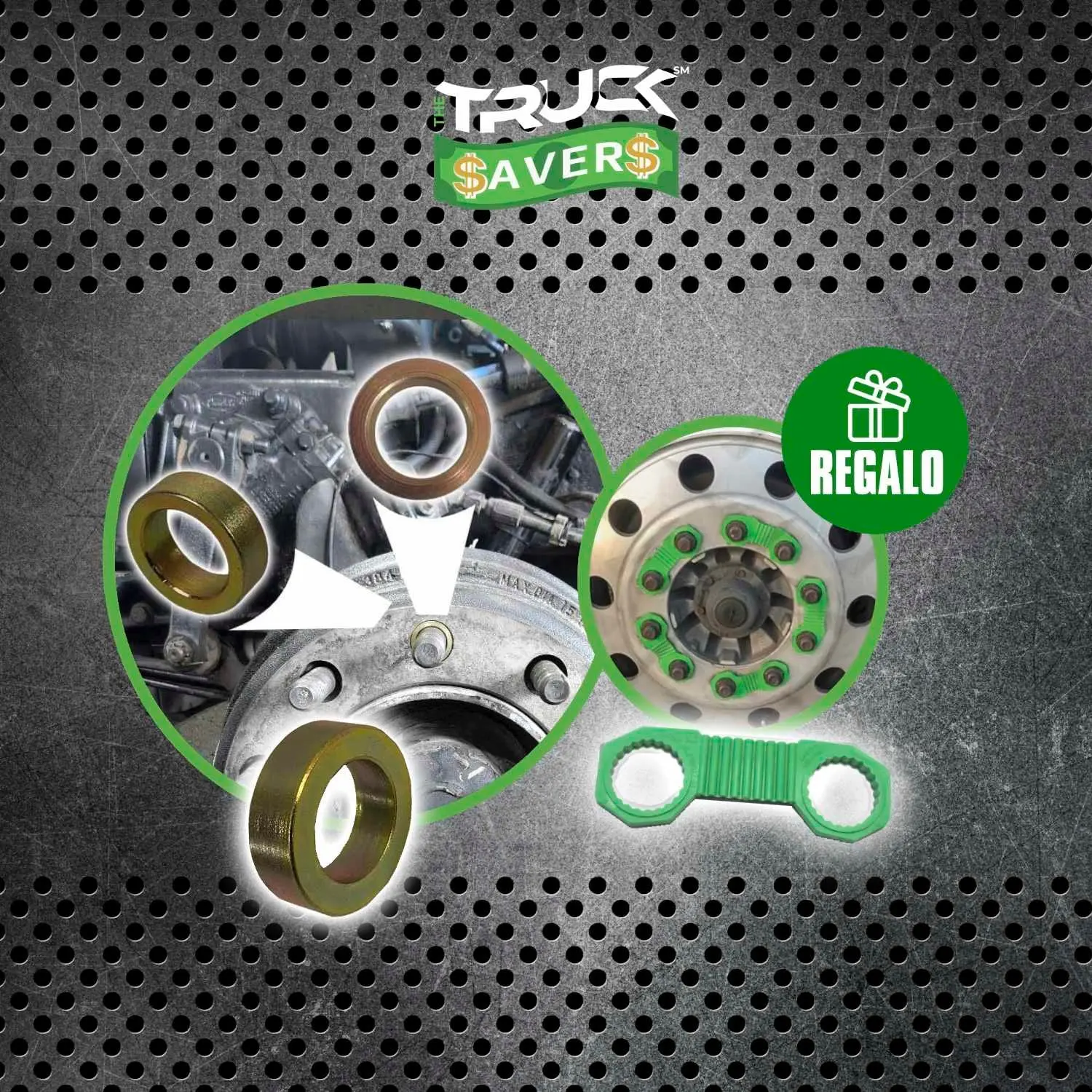 Kit VibraSavers Centering Brake Drums - Whole Truck (12 pcs) + (5 pcs) Tuercasavers FREE
