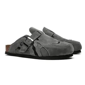 Non-slip thick-soled 2026 new shoe bag head half slippers one pedal retro soft-soled sole sports slippers autumn sandals