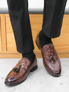 Custom Crocodile Pattern Men's Large Size Loafers, Lightweight Comfortable Breathable Tassel Shoes, Youth Fashion Trendy Sneakers