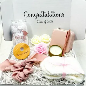 Graduation Gift Box Women Graduate Gift High School Graduation Gift College Graduation Gift Box Girl Gift Pink Gift Box Custom Name Gift