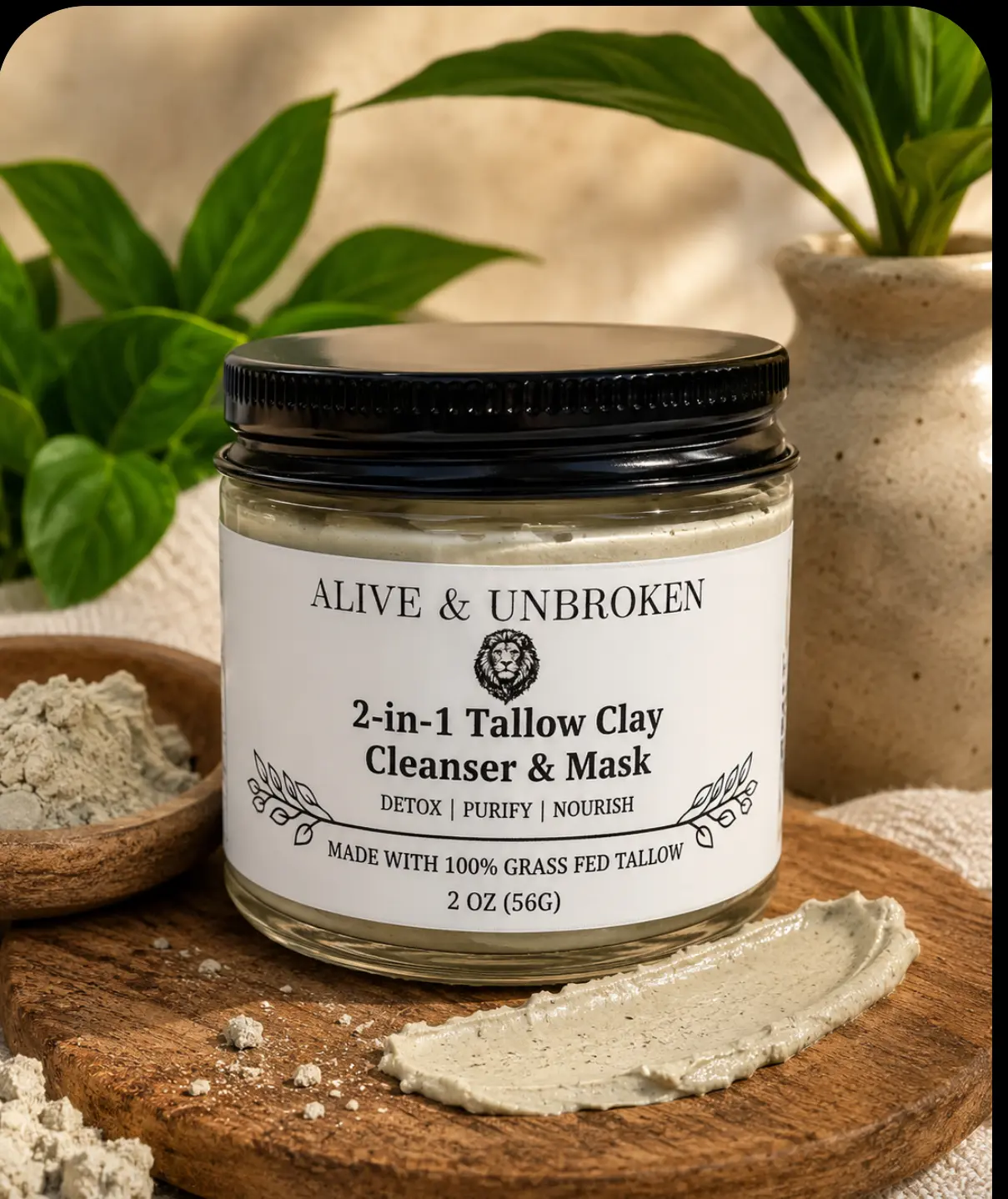 2-in-1 Tallow Clay Cleanser & Mask