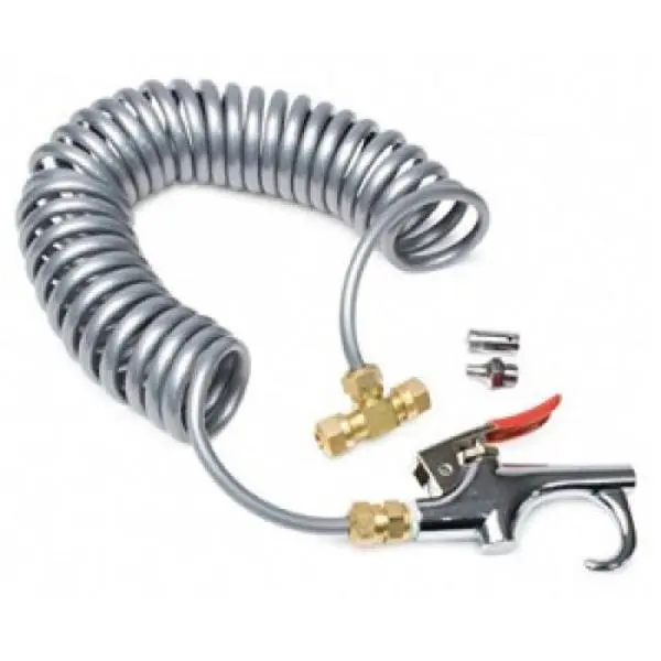 Torque Heavy Duty Air Seat Blow Gun Kit 1/4'' NPT with 2 Nozzle Tips, 11.5 Feet Nylon Coil Air Hose with High Pressure 90 PSI for Trucks and Semi Trucks (TR63050G)