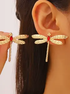 New Elegant Stud Earrings, High-Quality Creative Fashion Dragonfly Design, Versatile for Office and Parties, All Seasons Wear