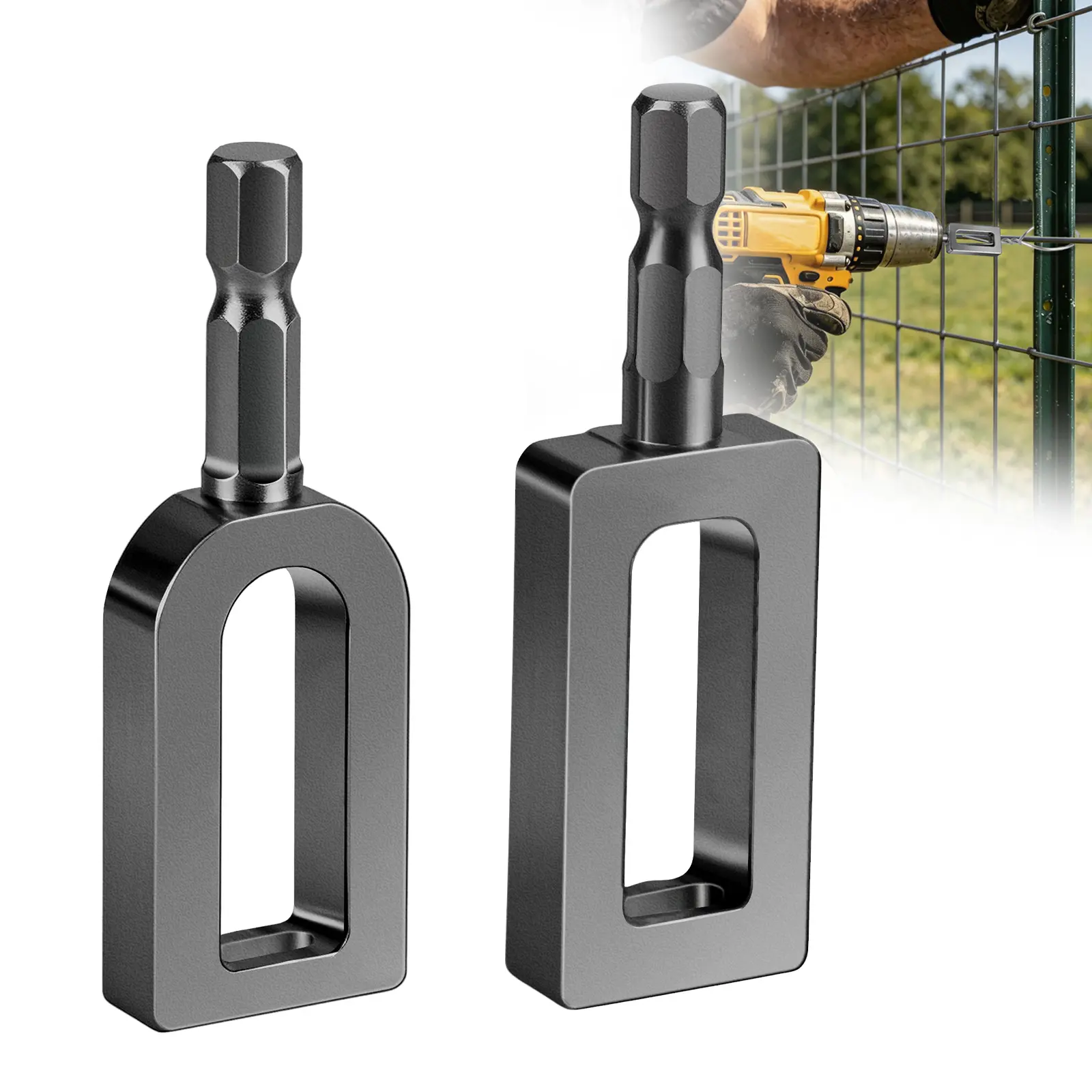 2Pcs Wire Twister Tool for Drill - Upgraded Wire Twister Attachment,Heavy Duty Wire Twisting Tool for Fencing, Rebar Tying & Construction, Fast Secure Wire Tying Drill Bit