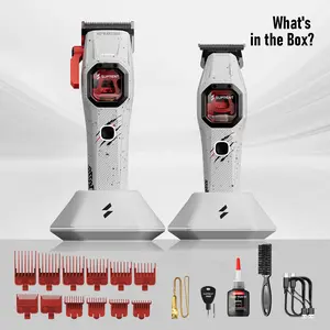 SUPRENT FANGS Assassin Edition Professional Hair Clipper & Trimmer Set, V10 Vector Motor with DLC Blades, Precision Fade Grooming Kit for Men