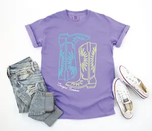 Summer Cowgirl Violet Unisex Comfort Color Graphic T-Shirt