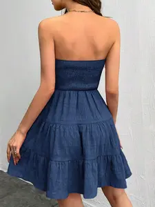 SHEIN Privé Women's Pink Sheath A Hem Short Dresses,Easter Dress,Short Summer Dress,Pink Mini Dress,Sheath Dress,Short A-Swing Dress,Sheath Vacation Dress,Suitable For Daily, Commuting, Vacation, Dating, Outing, Stretch Fabric,Pastel Dresses For Women