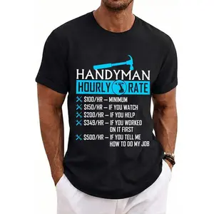 Handyman Hourly Rate Humor Carpenter Funny Handy Man T-Shirt-Golf Gift T-Shirt For Men And Women