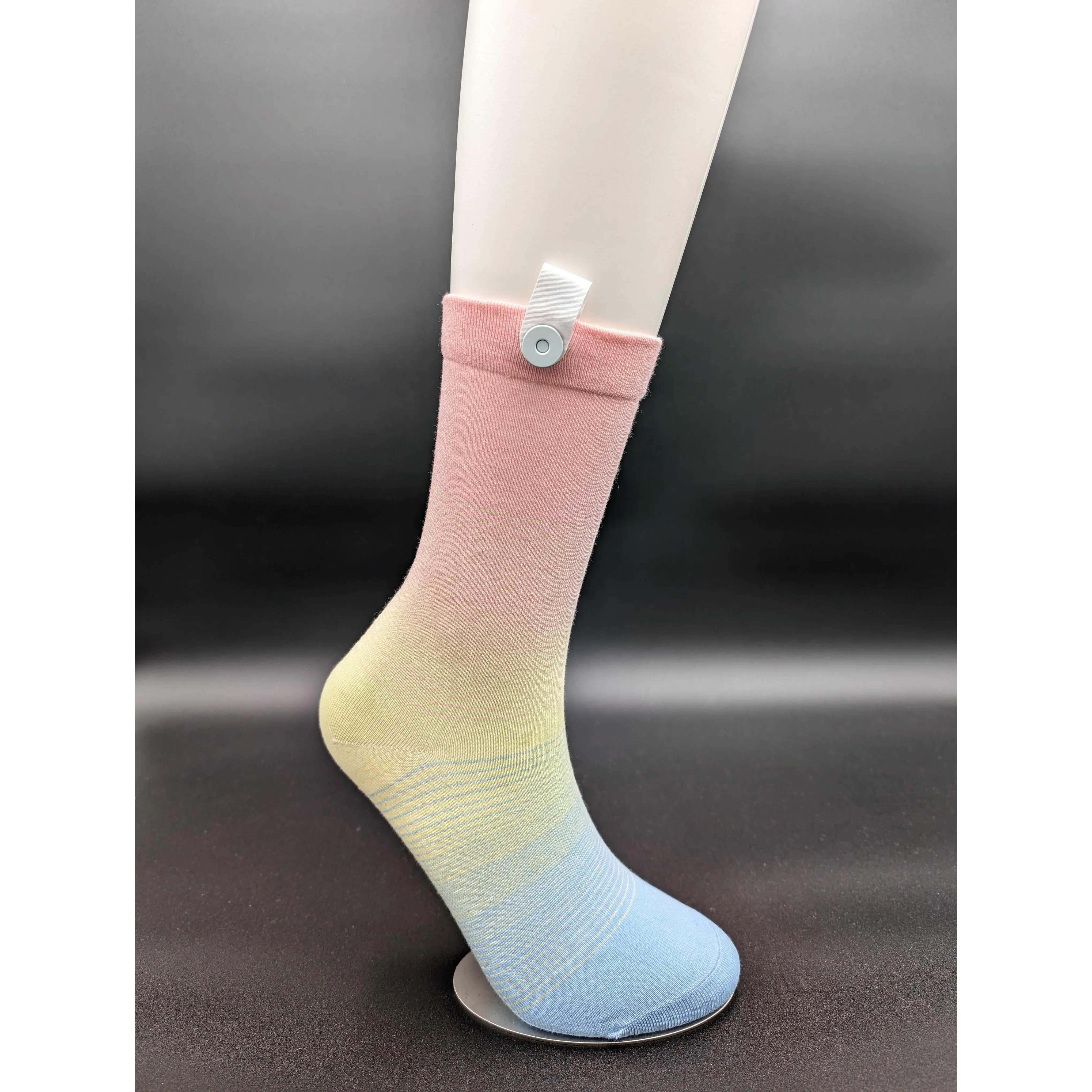 Corona Del Mar Yellow Crew Women's Calf High Gradient Colorful Thin Socks for US Shoe Sizes 5-9 Casual Ombre Winter Socks with Magnetic Lock & Loop Device
