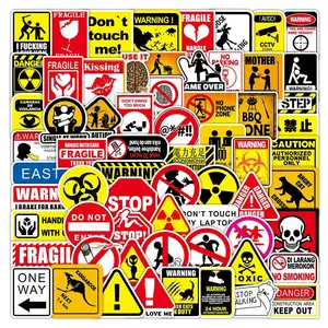 100 Pcs Multi-Purpose Warning Stickers - Waterproof Decals for Workplace, Packaging & Daily Safety Papery Pop Store
