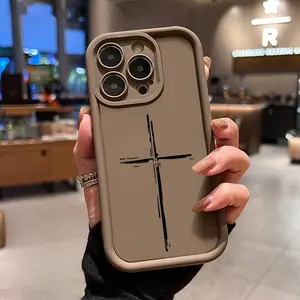 Numbered Cross Cover Advanced fashion gift Case,Phone Case Suitable for IPhone11/12/13/14/15/16/17 Pro Promax Air Plus,Shockproof Non Slip Military-Grade Protection Silicone Cover, Accessories, Smartphone, Cellphone