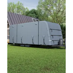 Upgraded 6-Layer RV Cover, Heavy-Duty Waterproof UV Windproof for Trailers & Motorhomes, Reinforced Straps