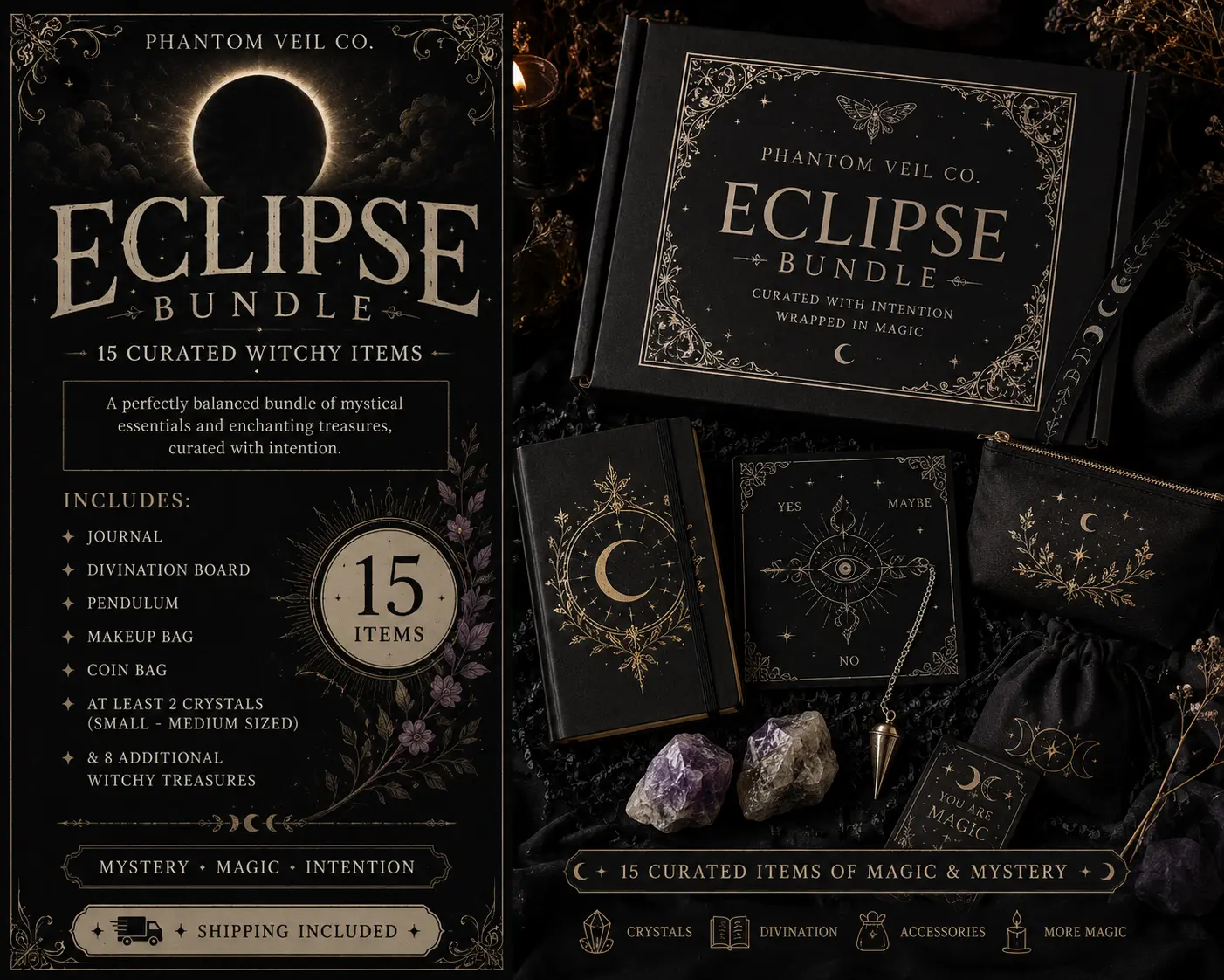 Eclipse Charm & Pendant Bundle, Fashion Costume Jewelry Accessory