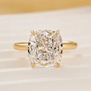 Effinny 6.5ct Cushion Cut Engagement Ring For Women, 925 Sterling Silver Promise Ring, 5A Grade Cubic Zirconia Bridal Ring for Wedding, Travel, Party