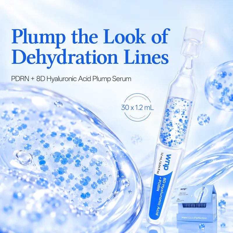 [WNP Official] WNP Plump Serum | 3% 8D Hyaluronic Acid + PDRN Blue Beads | Ultra-Low Molecular HA & 10 Peptide Complex | Long-Lasting Hydration for Plump | Smooth, Firm-Looking Skin
