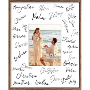 16x20 Signature Picture Frame with 8x10 White Mat - Wedding Guest Book Alternative, Wall  Photo Frame for Graduation, Celebration, Autograph Display and  Decor, Walnut