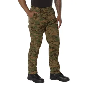 ROTHCO Digital Camo Tactical BDU Pants Unisex Cargo Pants Big and Tall Polyester Cotton Fabric Original Straight Leg with Cargo Pockets - Pleated