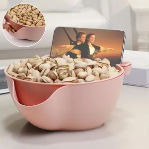 Pistachio Bowl, Double Layer Snack Bowl for Fruit and Nuts, Nut Shell Disposal Bowl for Kitchen and Dining Accessories