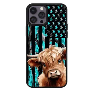 Highland Cow Flag Phone Case - Shockproof Protection