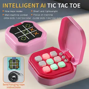 Viral Electronic Tic-Tac-Toe Puzzle Game, 9-in-1 Handheld Brain Teaser Toy, Fun Interactive Tabletop Game, Portable Travel Entertainment, Great Gift for Kids Adults Family LED