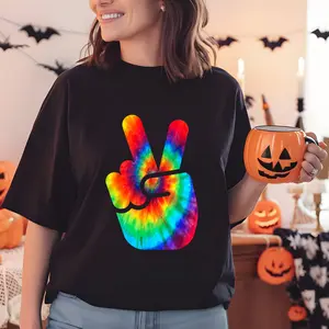 Cool Peace Hand Tie Dye T-Shirt For Boys And Girls T-Shirt