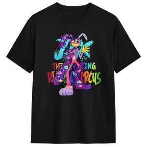 Amazing Circus Jax TADC Rabbit Cotton T-Shirt For Adult Beach Y2K Funny T-Shirts O Neck Popular Tees Big Size Design Clothes R