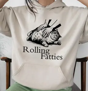Rolling Fatties Funny Fat Cat Lover Sweatshirt Hoodie T-Shirt