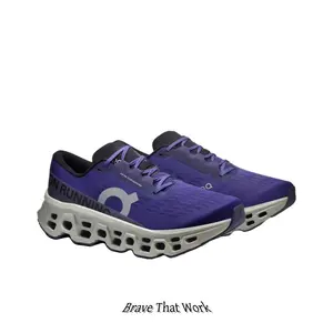 Purple & Grey Mesh Running Sneakers, Breathable Knit Upper, Shock-Absorbing Hollow Cloud Outsole, Lightweight Non-Slip Athletic Footwear for Daily Jogging & Streetwear