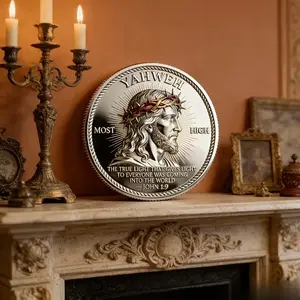 Jesus Memorial Coin True Light John Gospel 19 Religious Collection Commemorative Coin, Collectible Religious Memorabilia
