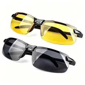 Polarized Photochromic HD Sunglasses, UV400 Protection, Ultralight Day & Night Driving Glasses, Classic Rectangular Eyewear, Ideal for Fishing, Golf, Cycling, Hiking, Running & Outdoor Activities