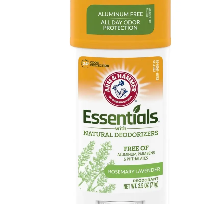 Essentials ARM & HAMMER Deodorant 2.5 oz with Fresh Rosemary Lavender, Natural Deodorizers, Aluminum Free, All Day Odor Protection