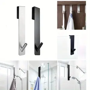 Innens 4 Pack Stainless Steel Over Glass Door Shower Door Back Shower Towel Rack Bathroom Bathrobe Hanger Holder Hooks