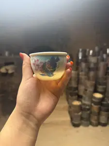 TN Handcrafted Koi Fish Ceramic Mug for Calligraphy/Painting DHJL