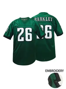 Men's #20 Philadelphia Retro Football Jersey,Mesh Breathable American Embroidered Football Shirt, Vintage Sports Training Top for Fans