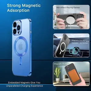 Fashion Magnetic Cases For Magsafe For iphone 17Air 17 16 15 14 13 12 11 Pro Max XR X XS Plating Clear Soft Silicone Wireless Charging Cover