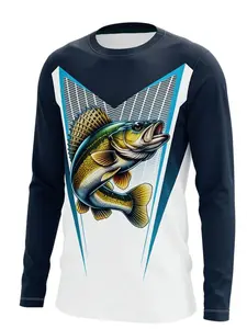 Men's Fishing Tiki F1 Long Sleeve Shirt, Half-Dry Grass Camouflage & Design, k pop demon hunters,y2k clothes,Fish-Biting-Hook Graphic, Quick-Drying Ice Silk Fabric, Sports Top